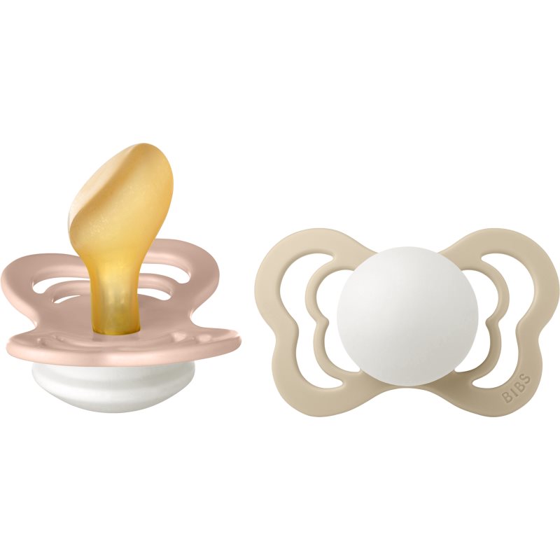 BIBS Couture Glow Natural Rubber Size 2: 6+ months cumi Blush / Vanilla 2 db-Ár