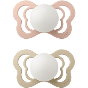 BIBS Couture Glow Silicone Size 2: 6+ months cumi Blush / Vanilla 2 db-Ár
