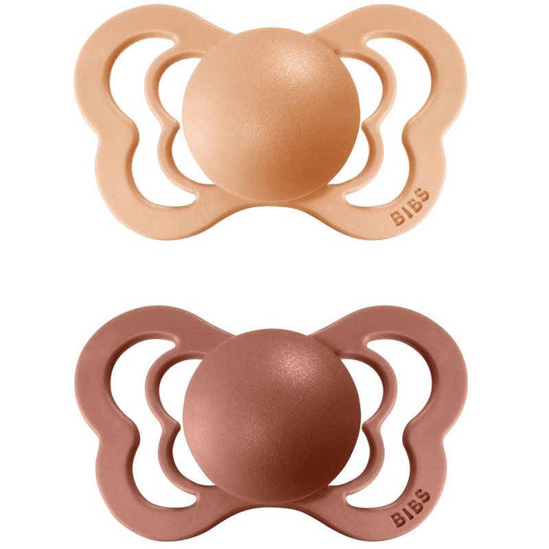BIBS Couture Natural Rubber Size 1: 0+ months cumi Peach / Woodchuck 2 db-Ár