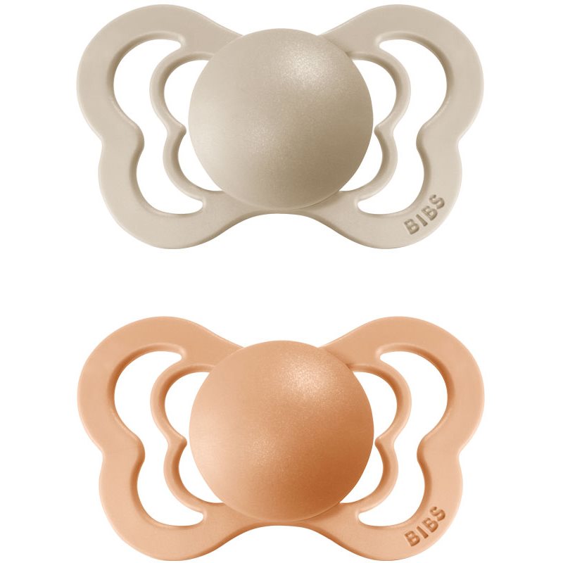 BIBS Couture Natural Rubber Size 2: 6+ months cumi Vanilla / Peach 2 db-Ár