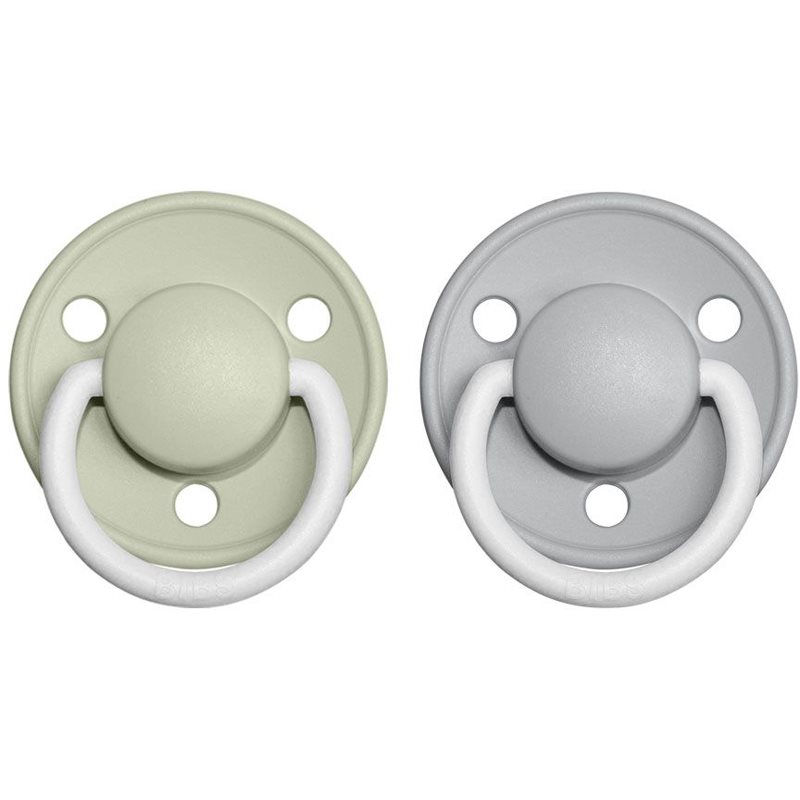 BIBS De Lux Natural Rubber Night Size 1: 0+ months cumi Sage / Cloud 2 db-ár