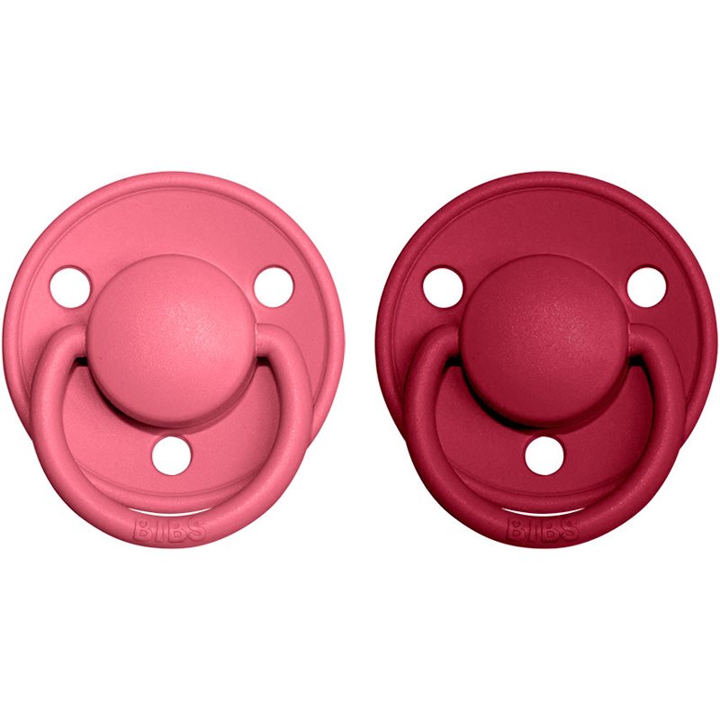 BIBS De Lux Natural Rubber Size 1: 0+ months cumi Coral / Ruby 2 db-Ár