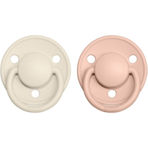BIBS De Lux Natural Rubber Size 2: 6+ months cumi Ivory / Blush 2 db-Ár