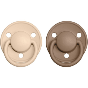 BIBS De Lux Natural Rubber Size 2: 6+ months cumi Vanilla / Dark Oak 2 db-Ár