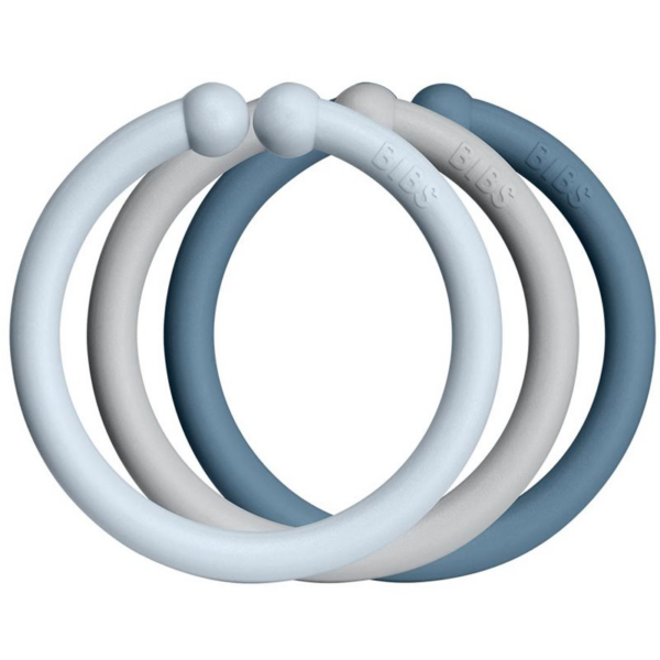 BIBS Loops akasztókarikák Baby Blue / Cloud / Petrol 12 db-Ár