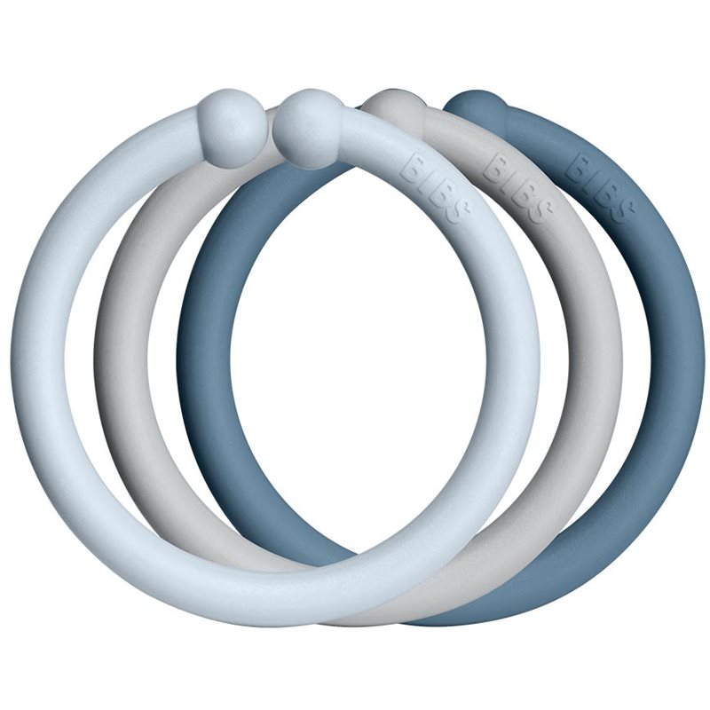 BIBS Loops akasztókarikák Baby Blue / Cloud / Petrol 12 db-Ár