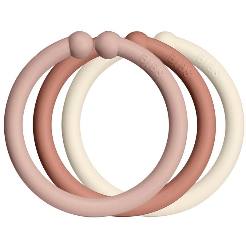 BIBS Loops akasztókarikák Blush / Woodchuck / Ivory 12 db-Ár