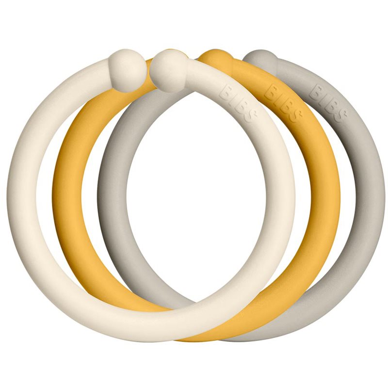 BIBS Loops akasztókarikák Ivory / Honey Bee / Sand 12 db-Ár