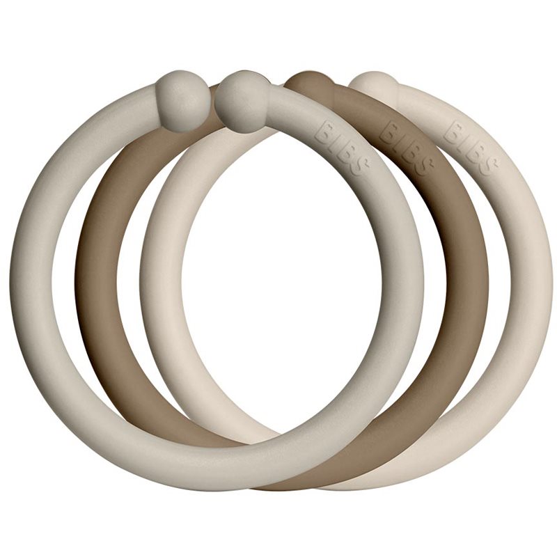BIBS Loops akasztókarikák Sand / Dark Oak / Vanilla 12 db-Ár