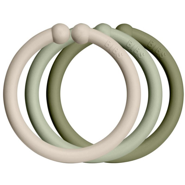 BIBS Loops akasztókarikák Vanilla / Sage / Olive 12 db-Ár