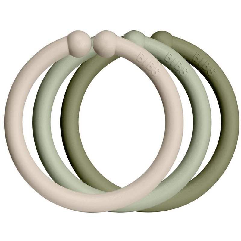 BIBS Loops akasztókarikák Vanilla / Sage / Olive 12 db-Ár