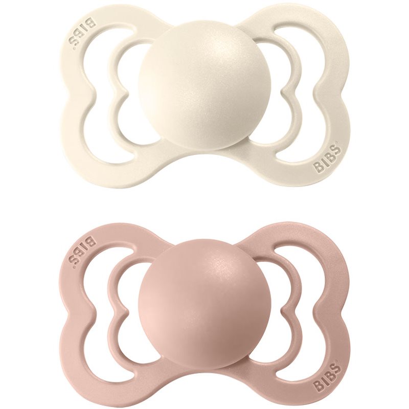 BIBS Supreme Natural Rubber Size 2: 6+ months cumi Ivory / Blush 2 db-Ár