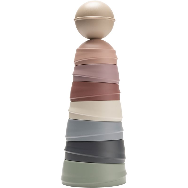 BIBS Wobbly Tower toronyépítő játék Pastel Rainbow 6 m+ 8 db-Ár