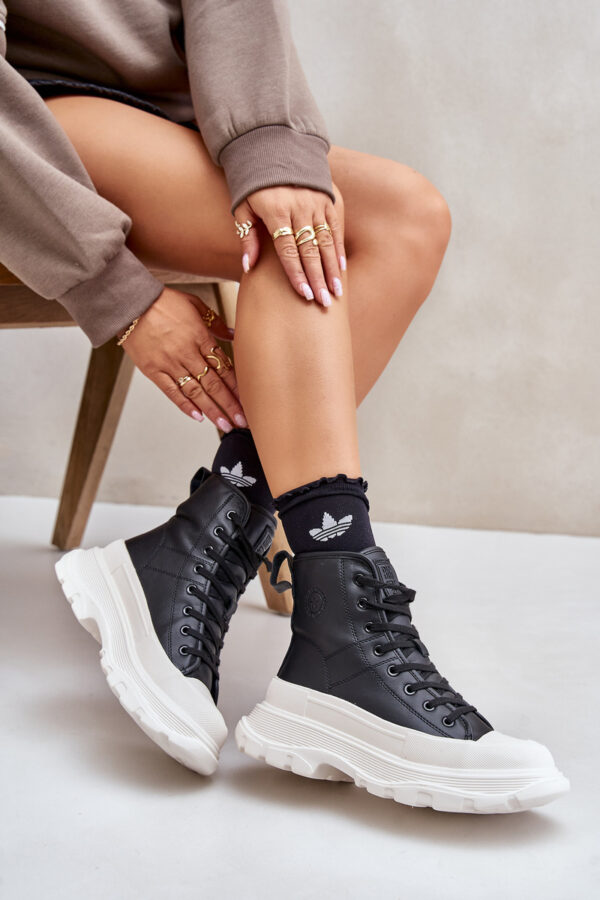 BIG STAR SHOES Bőr Hőszigetelt Tornacipők Masszív Platformon Big Star