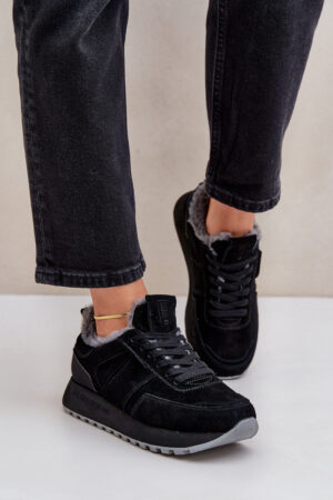 BIG STAR SHOES Női Sneakers Szőrmével És Fényes Elemmel Big Star