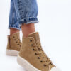 BIG STAR SHOES Női cipzáras szigetelt tornacipő Camel Big Star