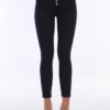 BİKELİFE női tengerészkék magas derékú vékony lábú gombos leggings nadrág