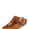 BIRKENSTOCK Ujjelválasztó-pántos szandál 'Gizeh'  barna / arany-hu