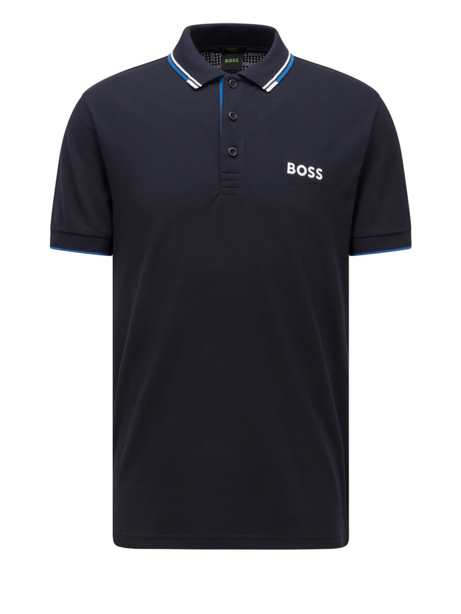 BOSS Póló 'Paddy Pro'  kék / éjkék / fehér-Hungary