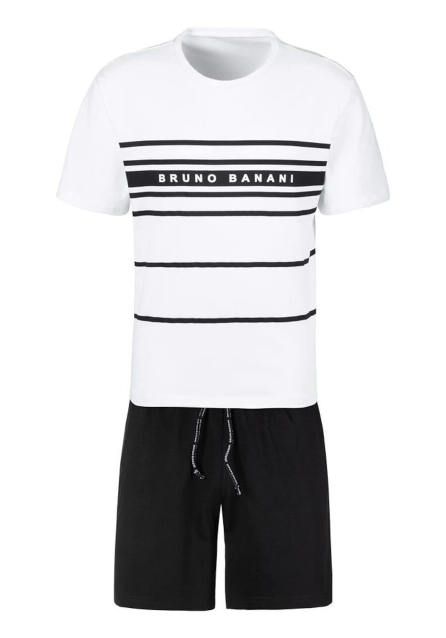 BRUNO BANANI Rövid pizsama  fekete / fehér-hu