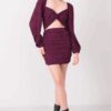 BSL Burgundy mini ruha