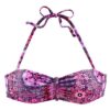 BUFFALO Bikini felső 'Happy'  padlizsán / rózsaszín