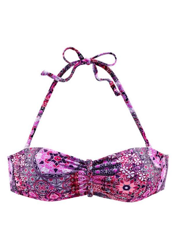 BUFFALO Bikini felső 'Happy'  padlizsán / rózsaszín
