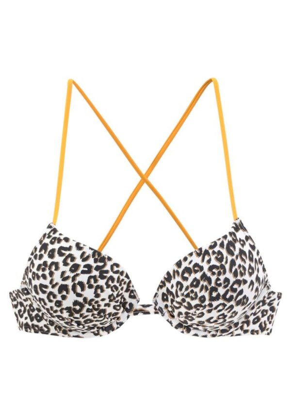 BUFFALO Bikini felső 'Kitty'  barna / sárga / fehér