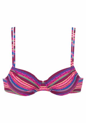 BUFFALO Bikini felső  kék / fukszia / bordó