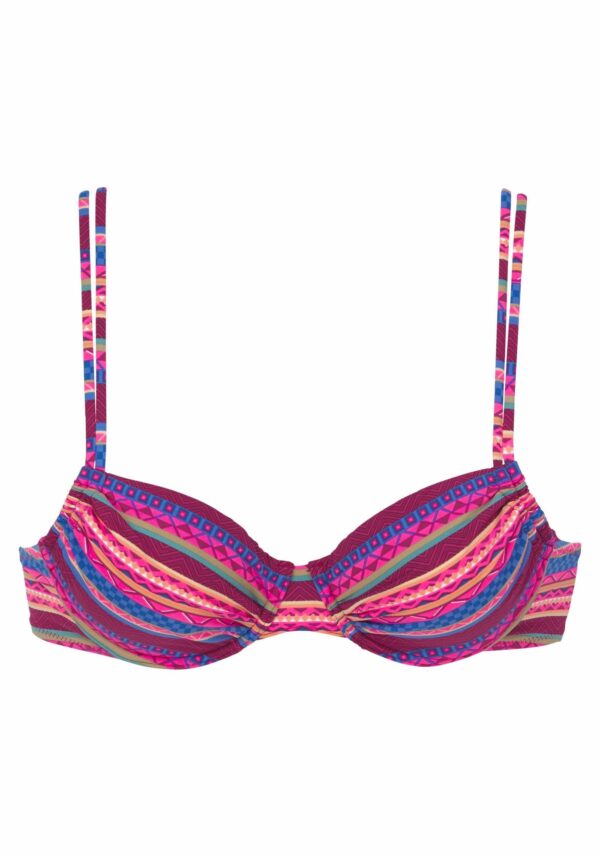 BUFFALO Bikini felső  kék / fukszia / bordó