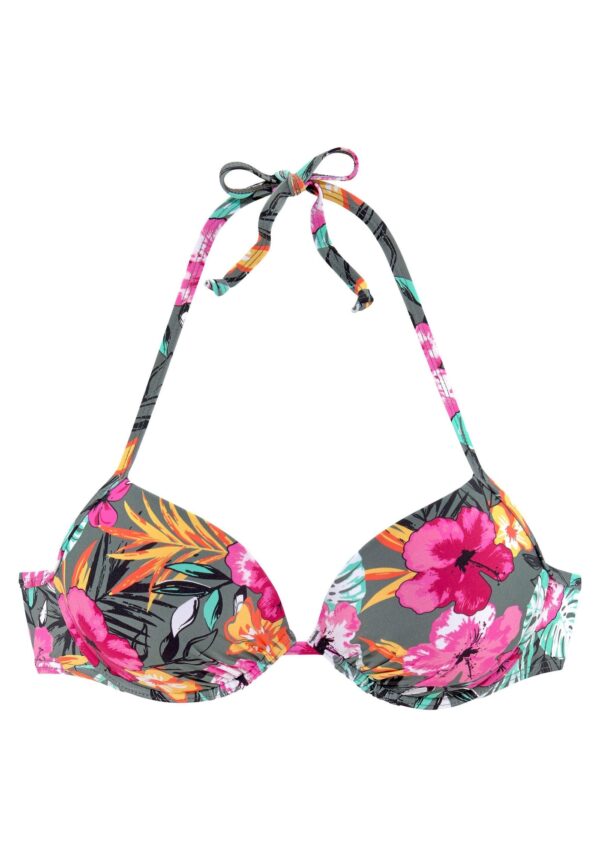 BUFFALO Bikini felső  sárga / szürke / rózsaszín