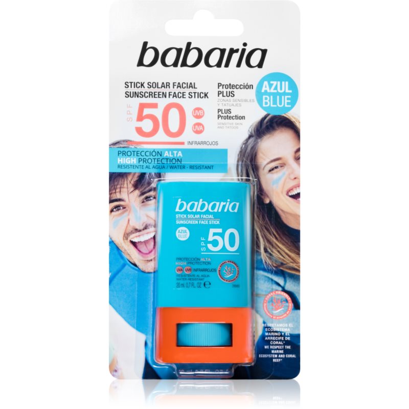 Babaria Blue Face Sun Stick védő hidratáló stick az arcra és az érzékeny részekre SPF 50 20 ml-Ár