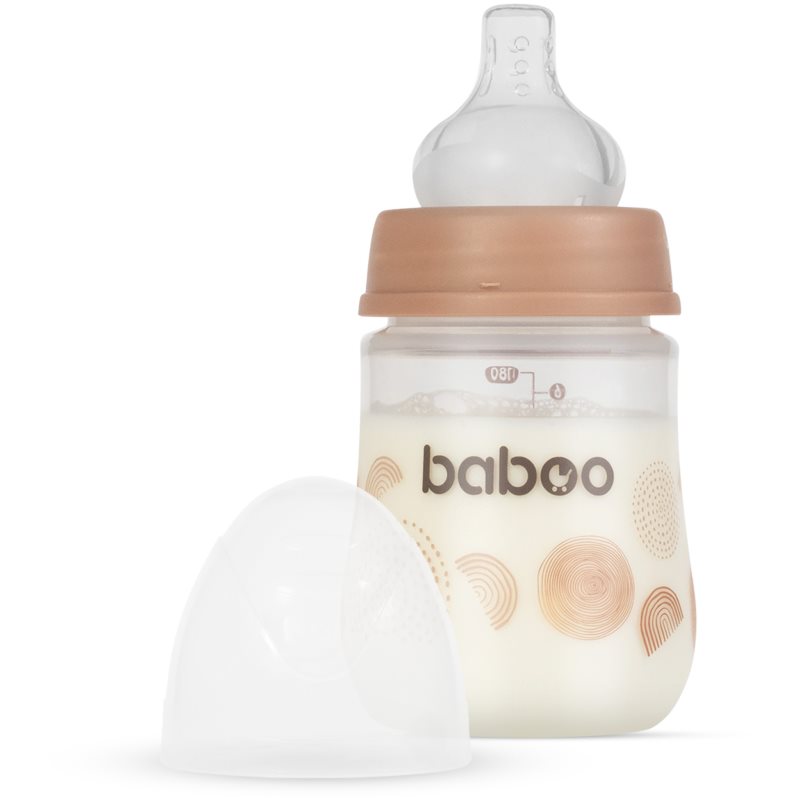 Baboo Anti-colic Feeding Bottle antikólikás cumisüveg gyermekeknek születéstől kezdődően Au Naturale