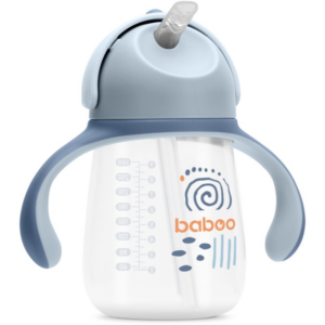 Baboo Cup with Silicone Straw bögre szívószállal Blue Haze 9m+ 260 ml-ár