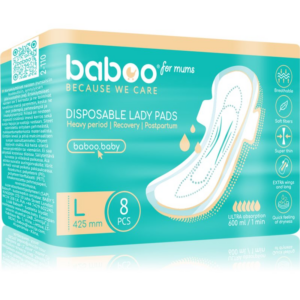 Baboo Postpartum Maternity Pads szülés utáni betétek eldobható L méret 8 db-ár