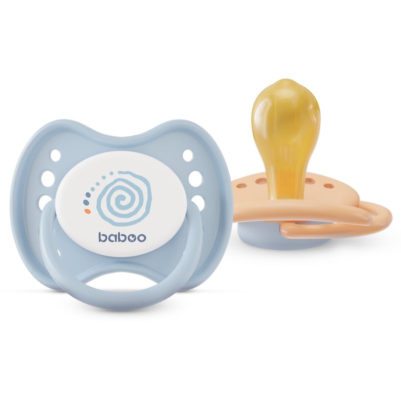 Baboo Soothers Round Latex with Case cumi Blue Haze 6-12 m 2 db-ár