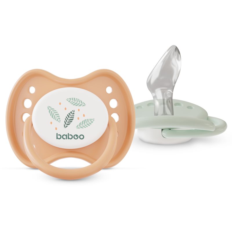 Baboo Soothers Silicone Orthodontic with Case cumi Peachy Keen 0-6 m 2 db-ár
