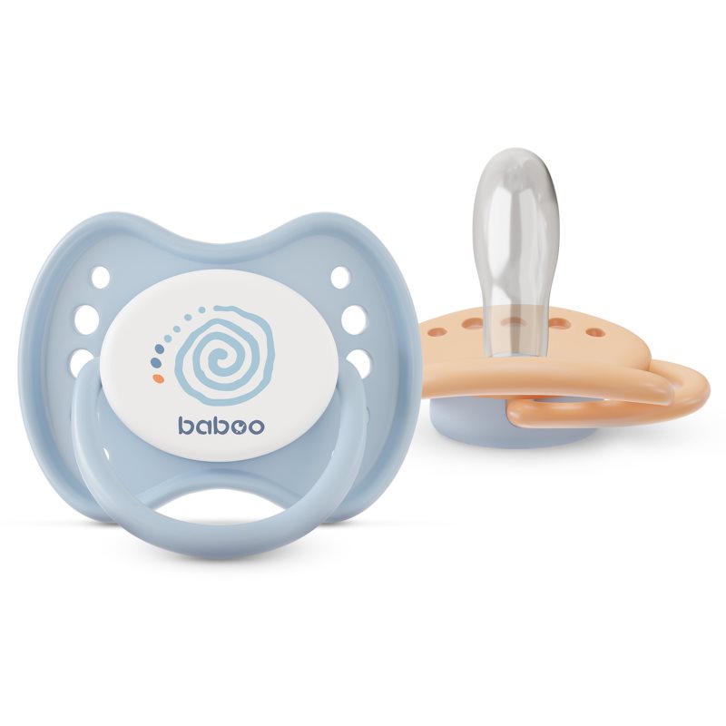 Baboo Soothers Silicone Symmetrical with Case cumi Blue Haze 6-12 m 2 db-ár