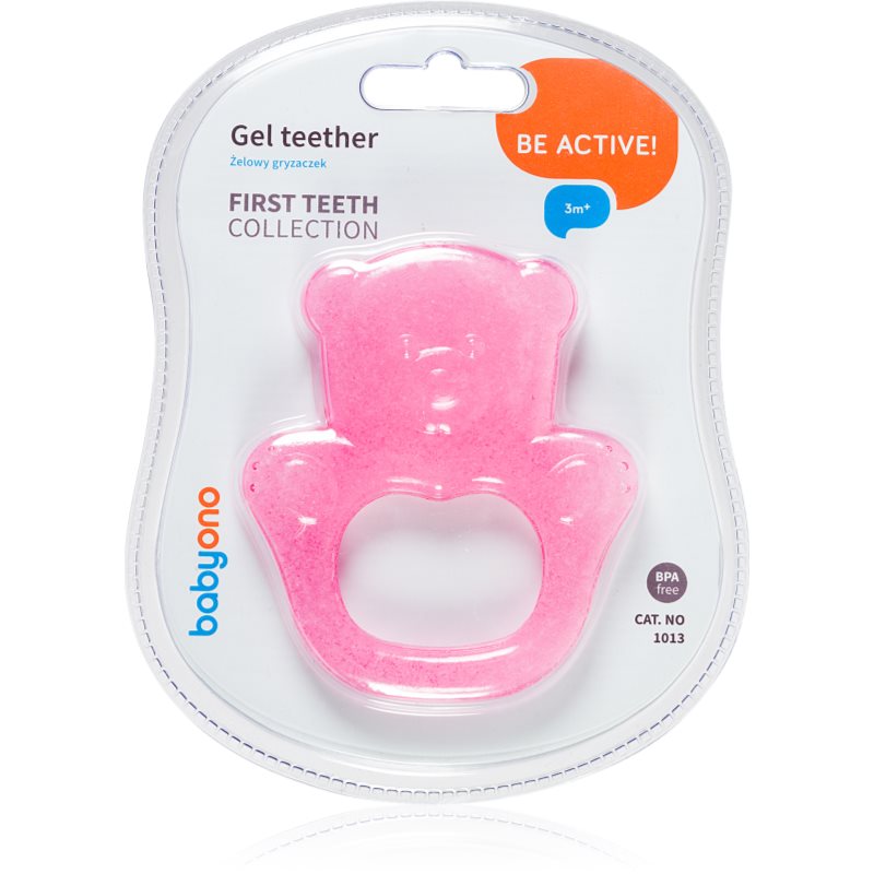 BabyOno Be Active Gel Teether rágóka Pink Bear 1 db-Ár