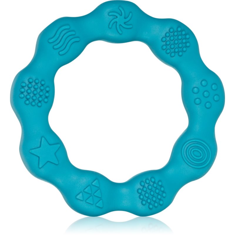 BabyOno Be Active Silicone Teether Ring rágóka Blue 1 db-Ár