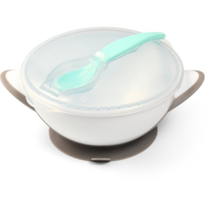BabyOno Be Active Suction Bowl with Spoon etetőszett gyermekeknek Grey 6 m+ 2 db-Ár
