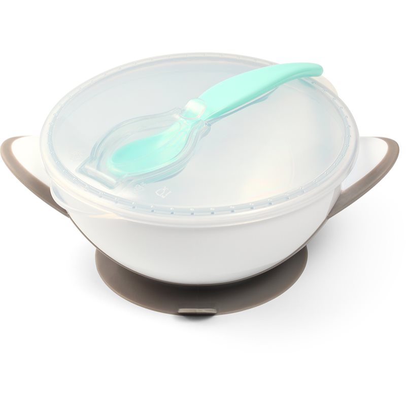 BabyOno Be Active Suction Bowl with Spoon etetőszett gyermekeknek Grey 6 m+ 2 db-Ár