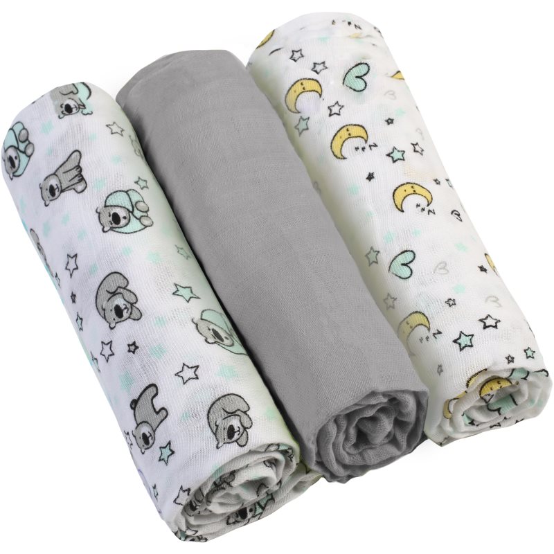 BabyOno Diaper Super Soft mosható pelenkák Grey 70 × 70 cm 3 db-Ár