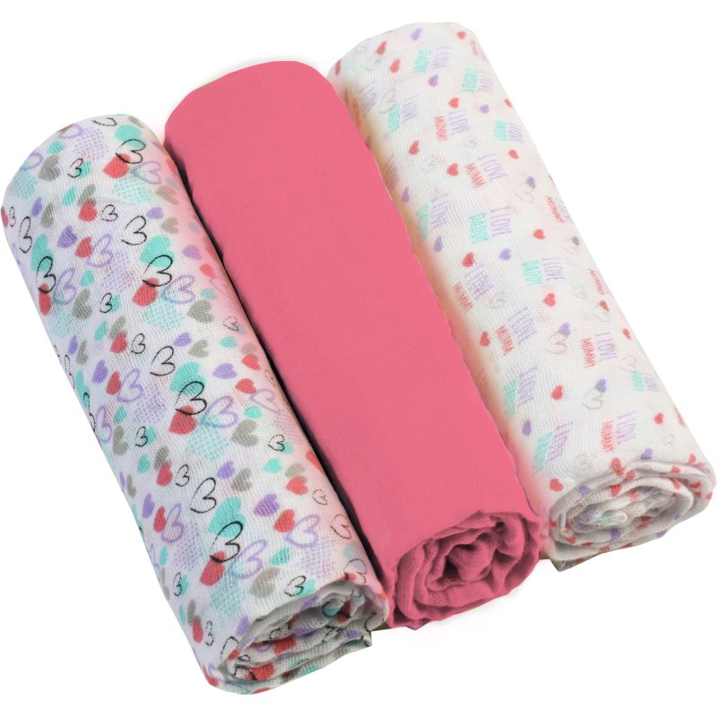 BabyOno Diaper Super Soft mosható pelenkák Pink 70 × 70 cm 3 db-Ár