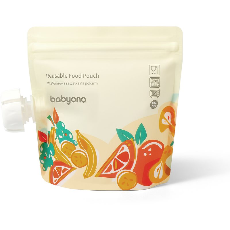BabyOno Get Ready Reusable Food Pouch tasakos püré 5x150 ml-Ár