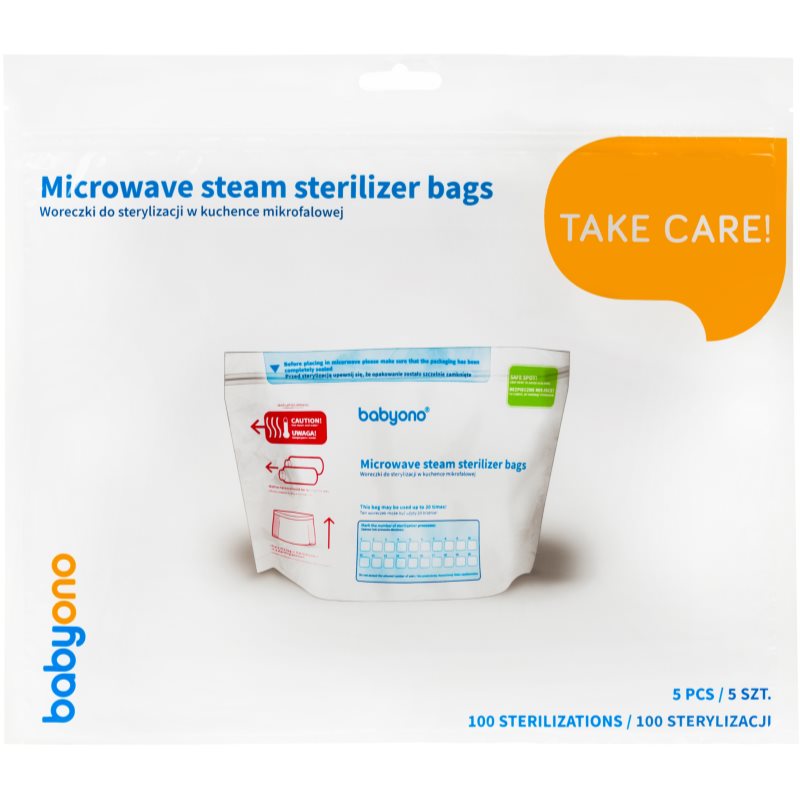 BabyOno Take Care Microwave Steam Sterilizer Bags sterilizációs zacskók mikrohullámú sütőbe 5 db-Ár