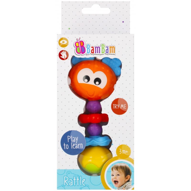 Bam-Bam Rattle csörgő 3m+ Beetle 1 db