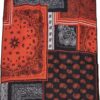 Bandana Patchwork Print Blanket Black/Orange