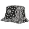 Bandana Print Bucket Hat Black