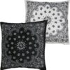 Bandana Print Cushion Set Black/White